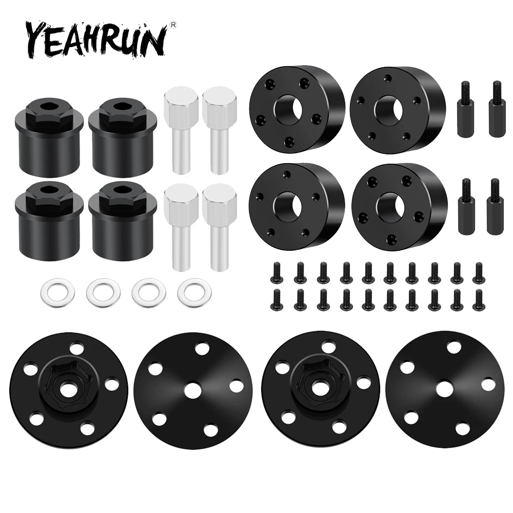 YEAHRUN 4 قطعة سبائك ألو 12 مللي متر اتسعت 15/19 مللي متر عجلة عرافة محولات ل Tamiya 1/10 Clod Buster 4 × 4 شاحنة كبيرة ترقية أجزاء