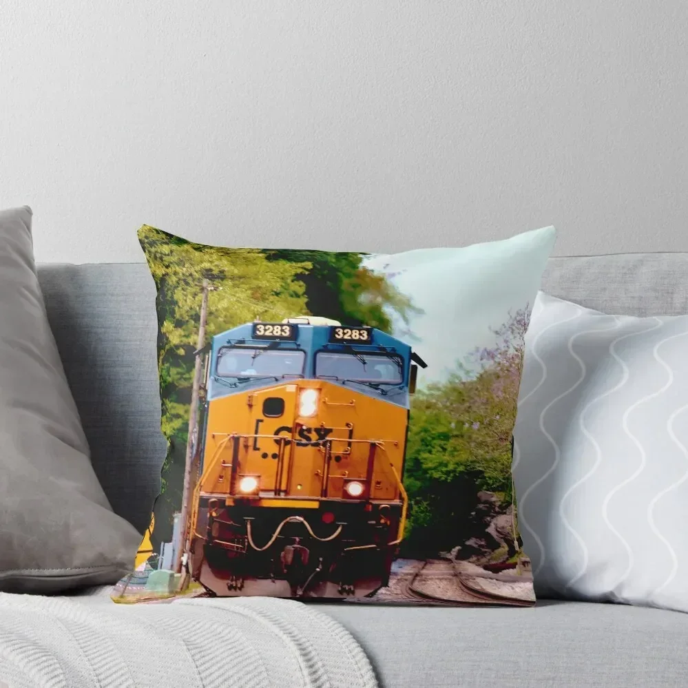 CSX Locomotive 3283 Approaching Harpers Ferry Throw Pillow Cushions Sofa Pillow Cover pillow