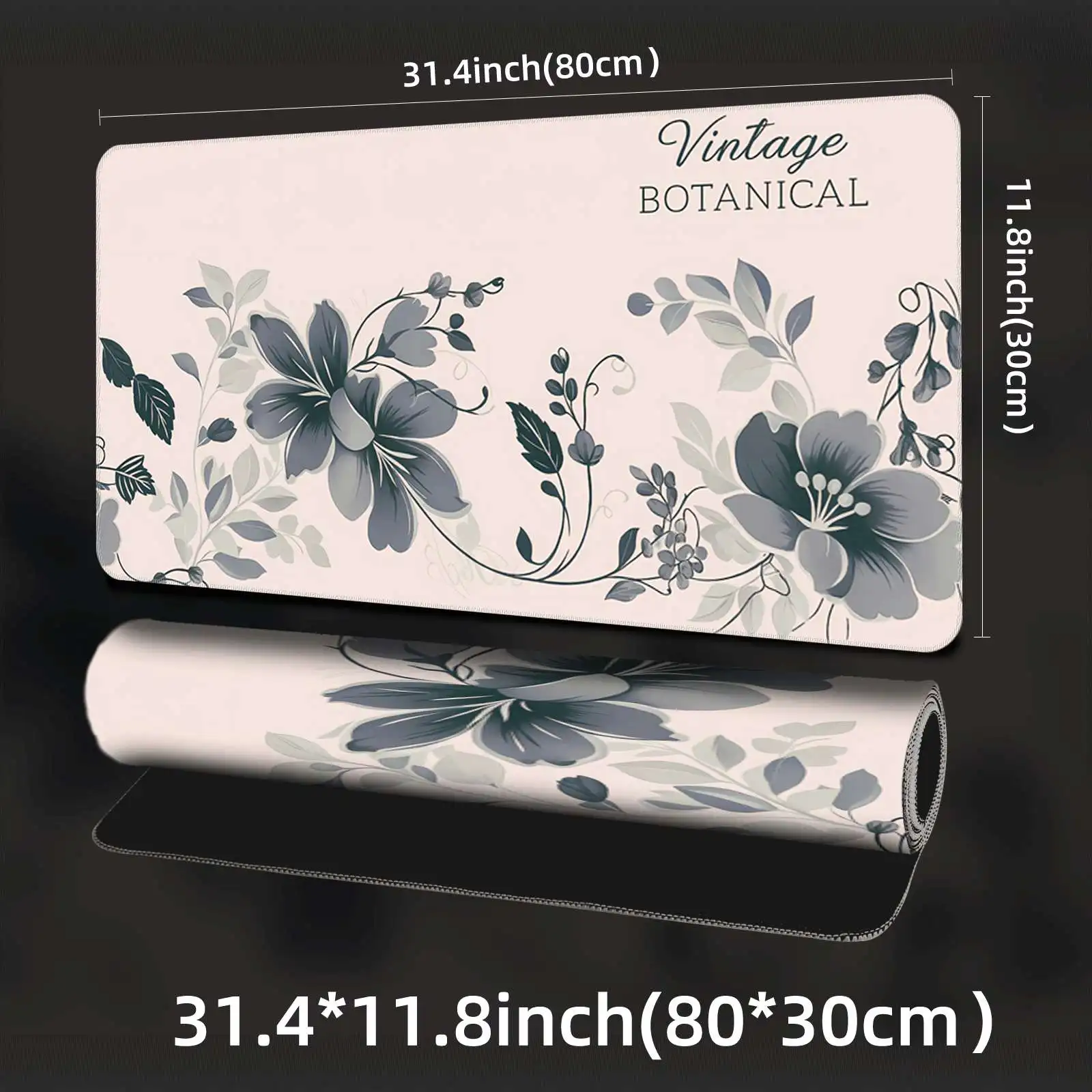 Vintage Botanical Floral Extended Gaming Mouse Pad Extra Large Non-Slip Desk Mat for Home Office PC Gamer