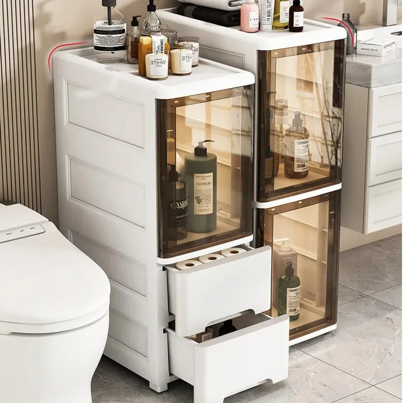 

Toilet Seam Storage Cabinet Multifunctional Gap Bathroom Shelf 20 / 25cm Drawer Type Narrow Bathroom Cabinet Kitchen Shelf