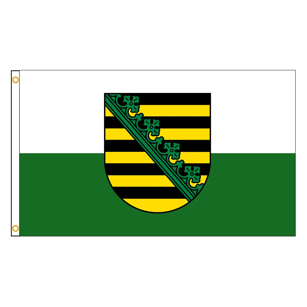 3×5Ft Saxony Emblem Flag Polyester Printed Banner States of Germany Tapestry For Decor