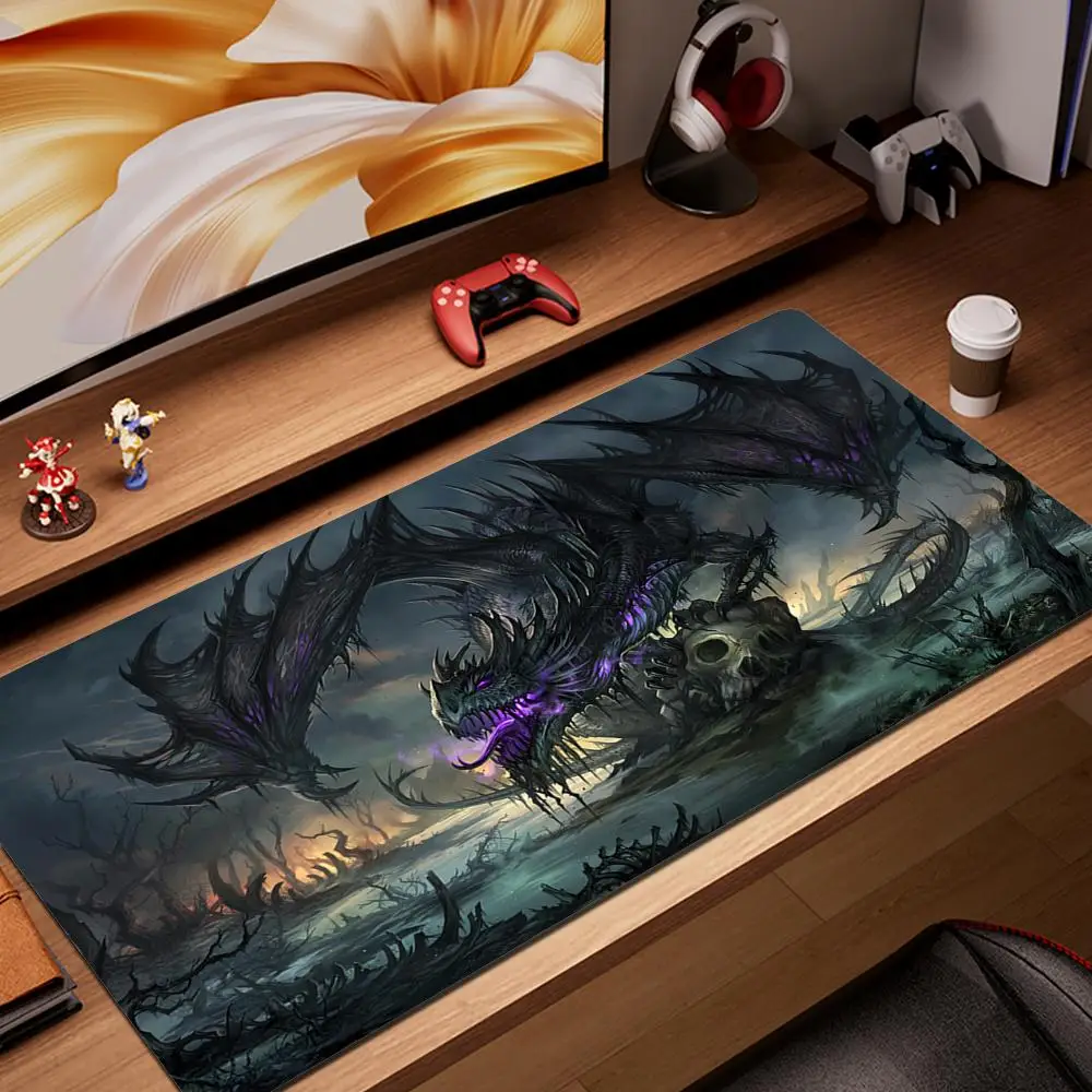 Zombie Dragon Tcg Mouse Pad Deskmat Playmat Laptop Anime Gaming Keyboard Rubber Pad on The Table Mouse Mat Pc Gamer Mousepad