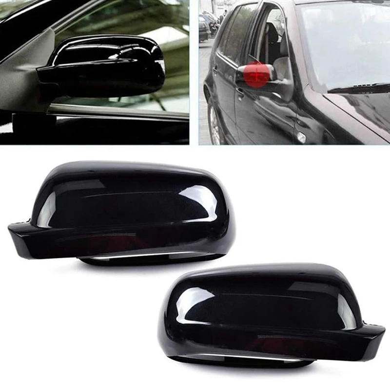 Left Side Rear View Mirror Cover Plastic Gloss Black For -Golf Jetta MK4 1999-2005 3B0857538B