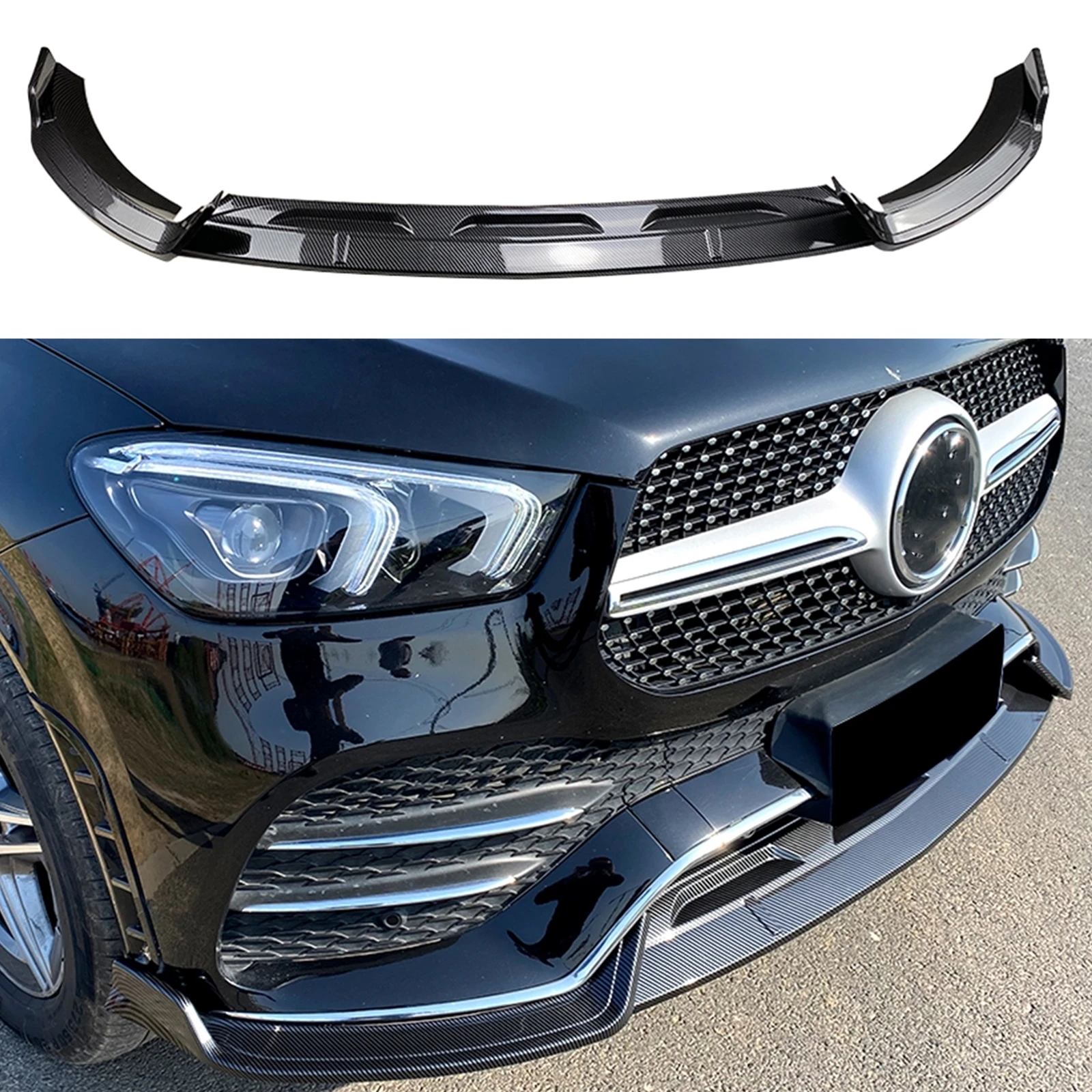 

Car Front Bumper Spoiler Lip Lower Splitter Blade For Mercedes Benz GLE Class W167 C167 GLE350 GLE450 GLE53 AMG 2020-2023