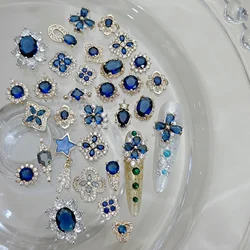 5 PCS New nail art jewelry palace style sapphire flash nail art material nail accessories diamond