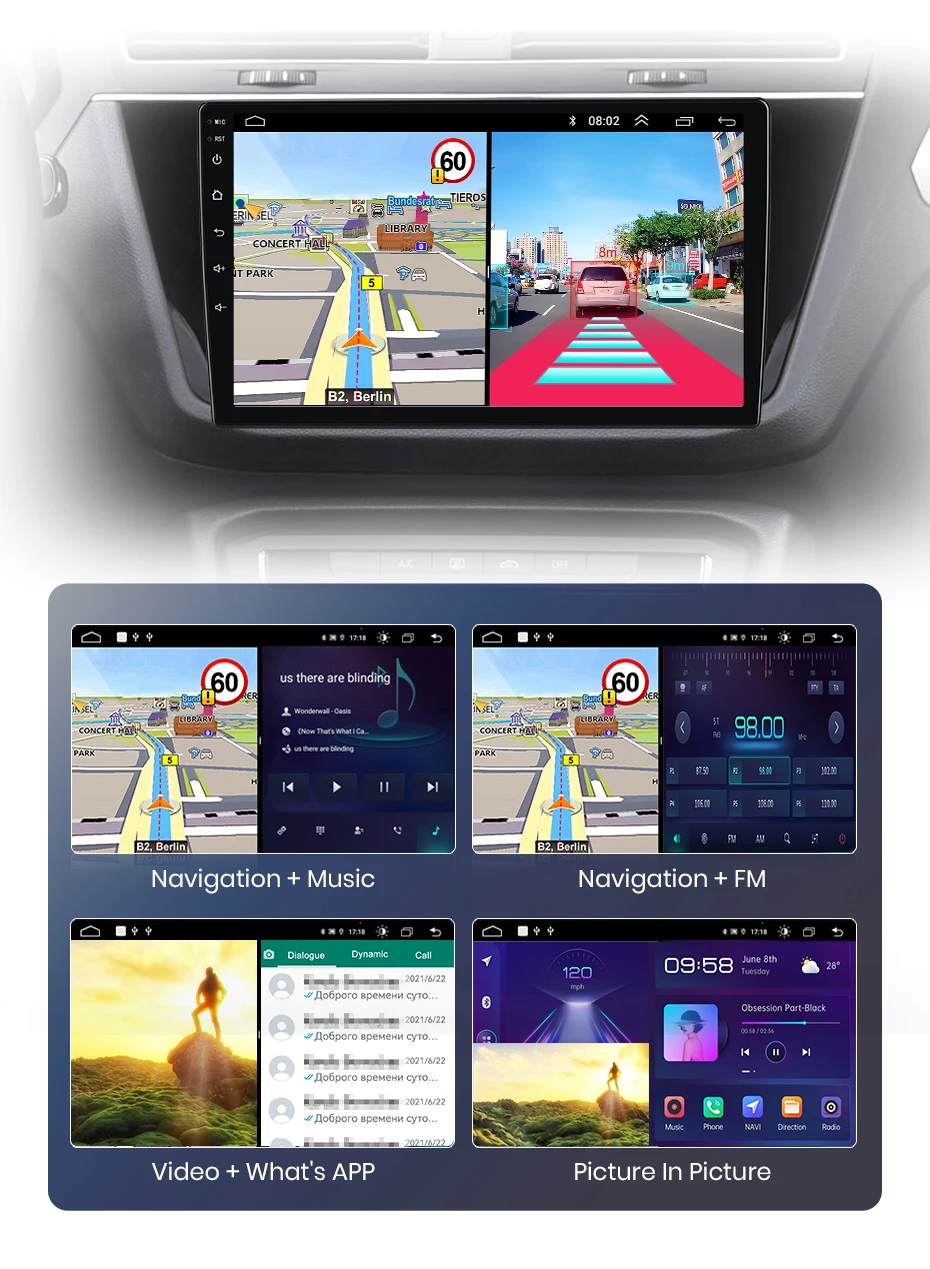 Junsun Autoradio für VW Volkswagen Tiguan 2016 2017 2018 2019 2020 CarPlay Android Auto FM RDS DSP BT GPS Navi SWC HD IPS Touchscreen Plug & Play Multimedia-Player Freisprecheinrichtung Original-Autostil-Haupteinheit – Detail 19
