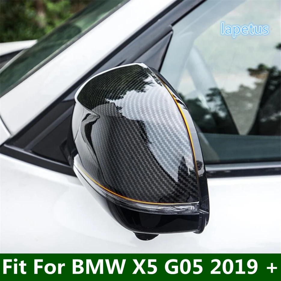 

Side Wing Rearview Mirror Case Door Handle Protection Cap Cover Trim For BMW X5 G05 2019 - 2024 ABS Carbon Fiber Car Accessories