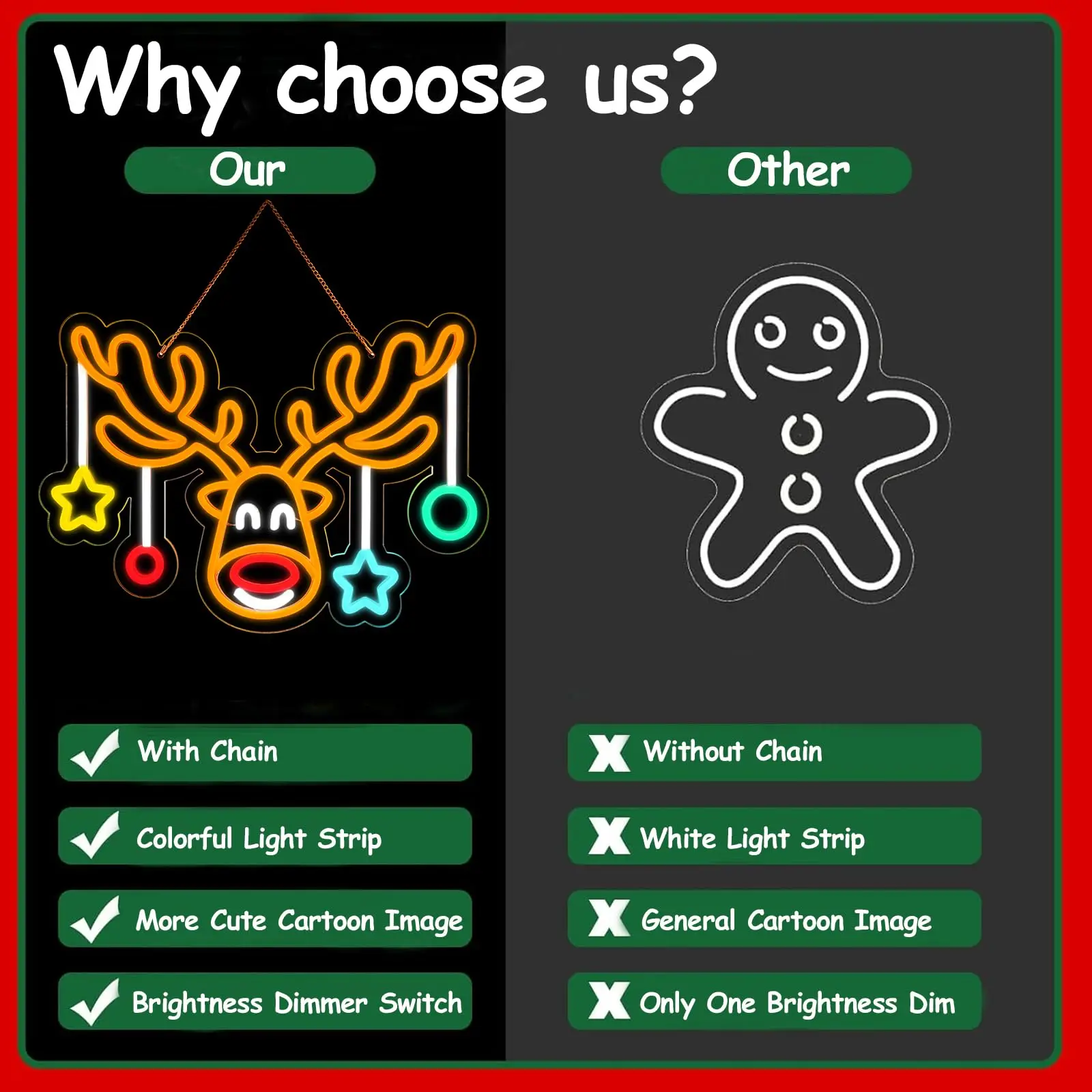 عيد الميلاد الأيائل النيون أدى أضواء عيد ميلاد سعيد الغزلان تسجيل زينة لغرفة النوم الشتاء المنزل عطلة حزب هدايا الاطفال