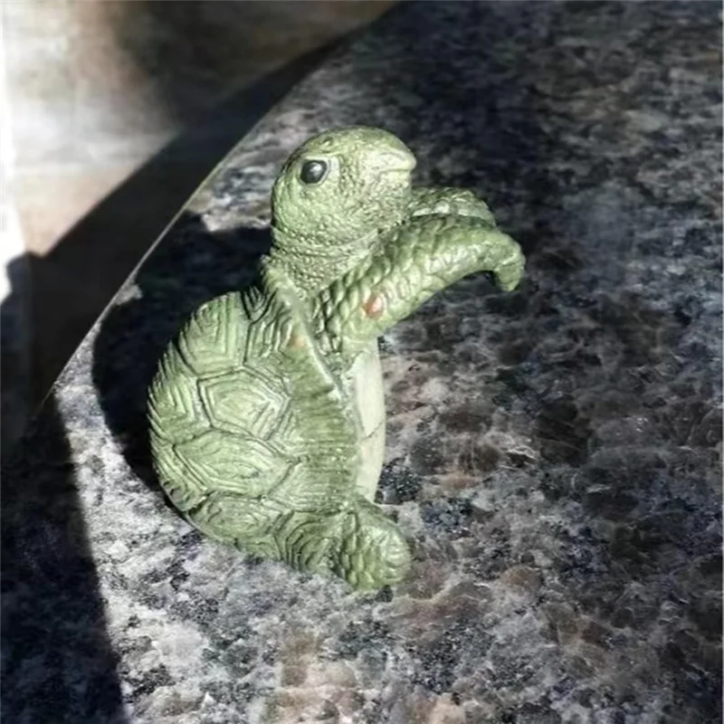 

-ABJZ 2Pcs Turtle Figurines Plant Pot Hang Decor Resin Turtle Sculpture Garden Balcony Yard Decoration