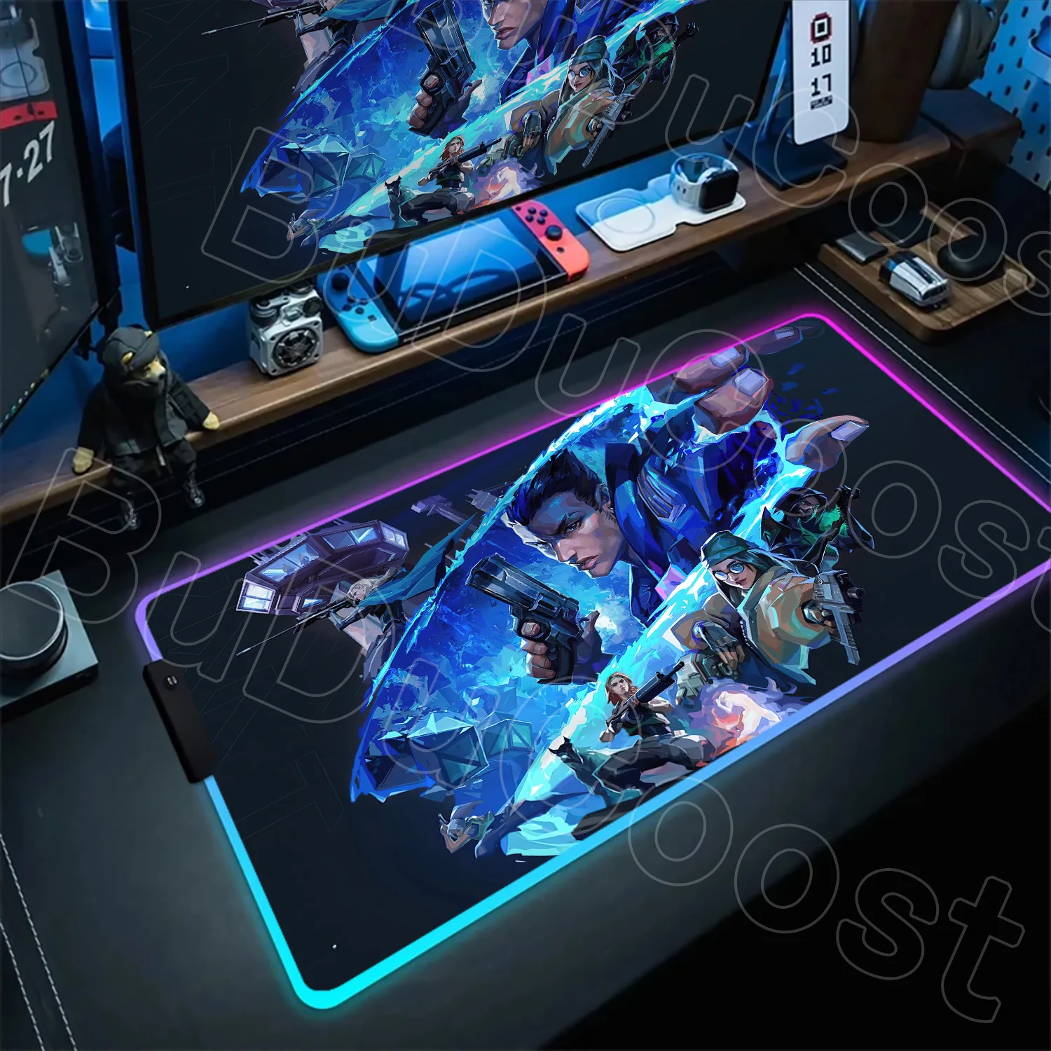 

RGB Mousepad Pc Gamer Keyboard Mouse Pad Gaming Valorant Jett LED Glowing Mouse Mat XXL Rubber Carpet Computer Non-slip Mausepad