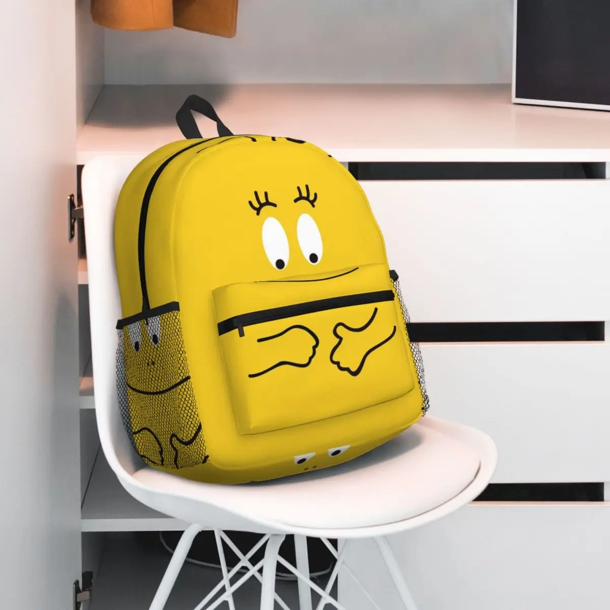 

DE Kleine Dikke Barbapapa Cartoon TV Show Backpack Student BookBag Kids School Bag Computer Shoulder Bags for Men Women