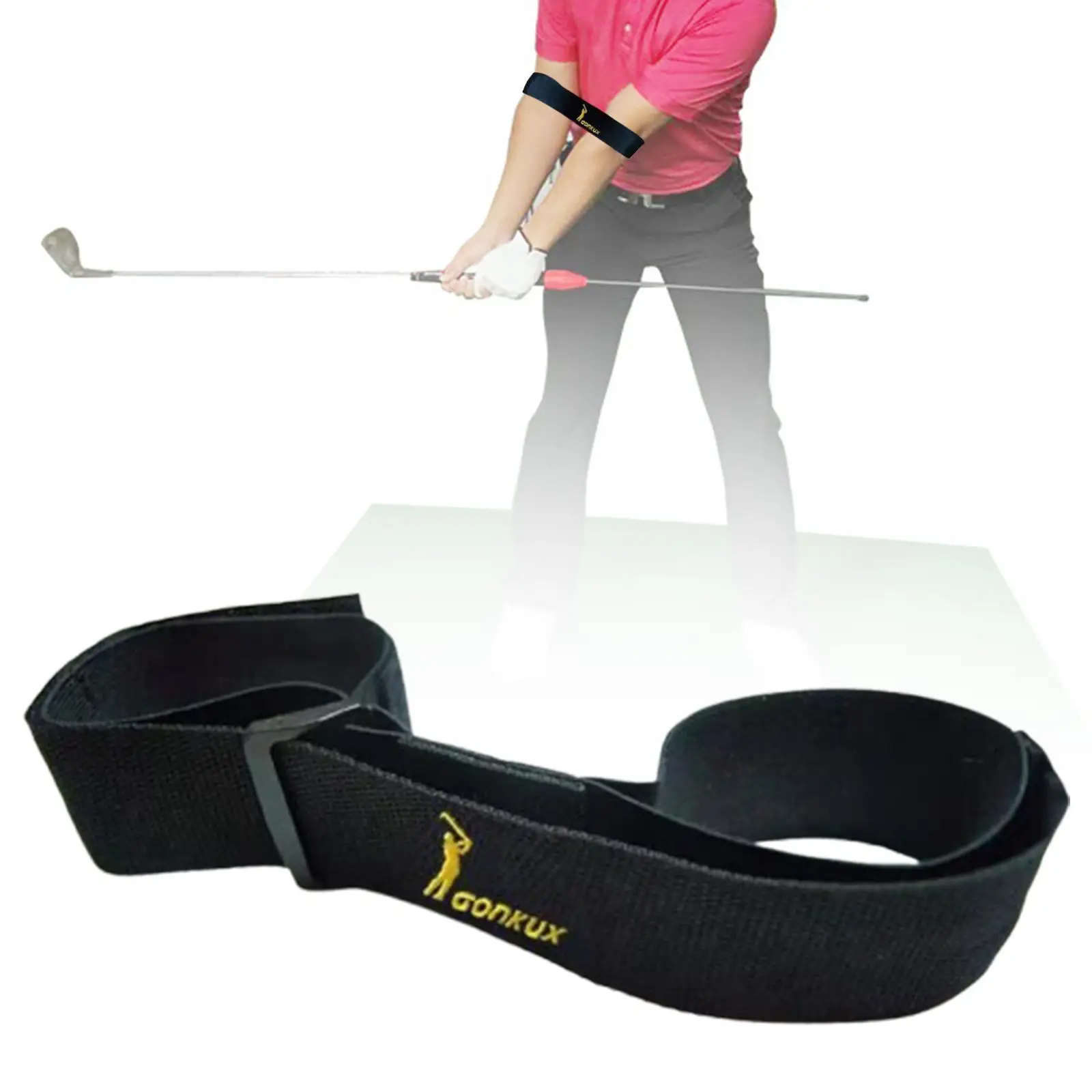 Golf Swing Trainer Elastic Arm Band Posture Alignment Tool Portable Golf Swing Practice Equipment for Adults