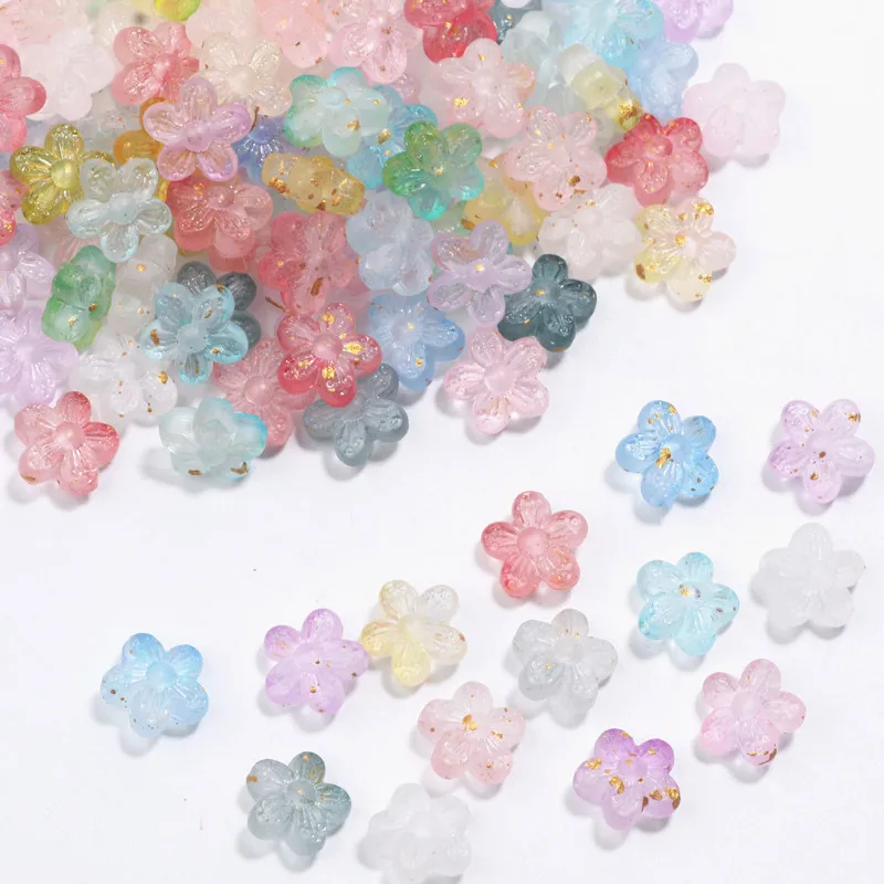 150 Stück 11 mm bunte Pflaumenblüten-Acrylperlen, lose Distanzperlen für Schmuckherstellung, DIY-Armbänder, Halsketten, Kettenzubehör