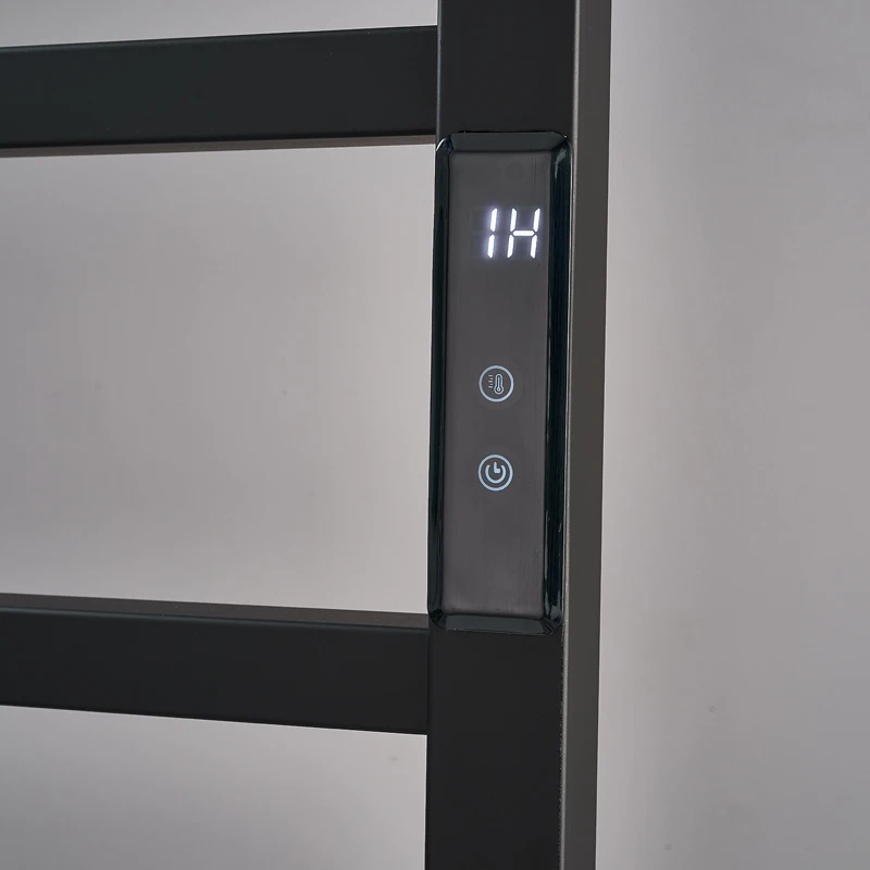 Black Electric Towel Rack.Hidden/Exposed Cable Electric Heated Towel Rail.Digital Display Towel Dryer.Wall Mounted Towel Warmer. - view 5