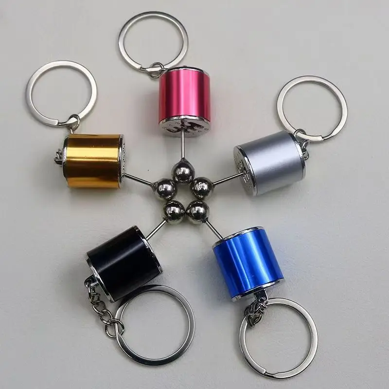 Mini manual transmission metal decompression gadget keychain simulation silk slide gear key creative personalized pendant gift