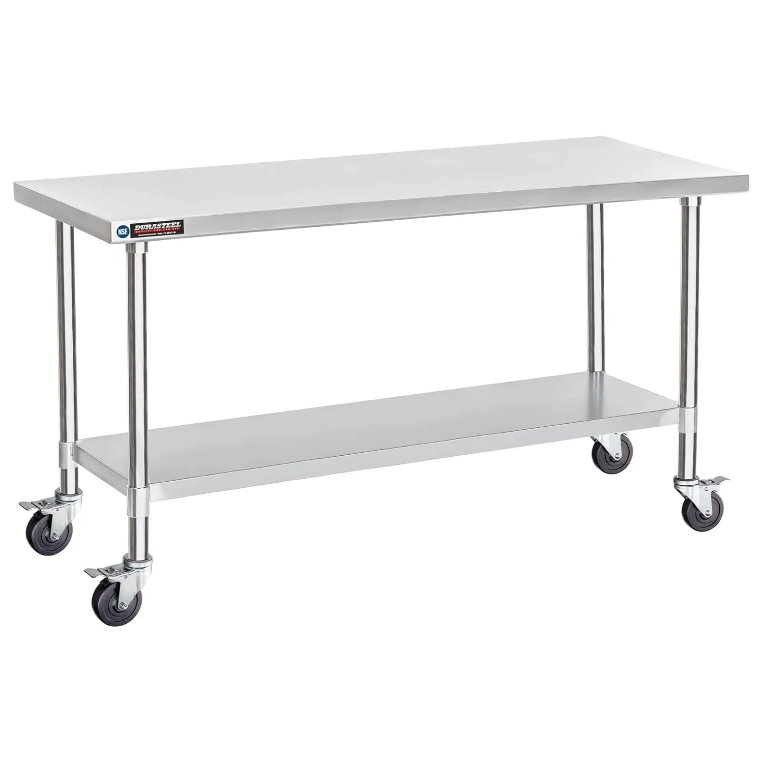 Food Prep Stainless Steel Table - 30 x 72 Inch Metal Table Cart - Commercial Workbench with Caster Wheel - NSF Certifi