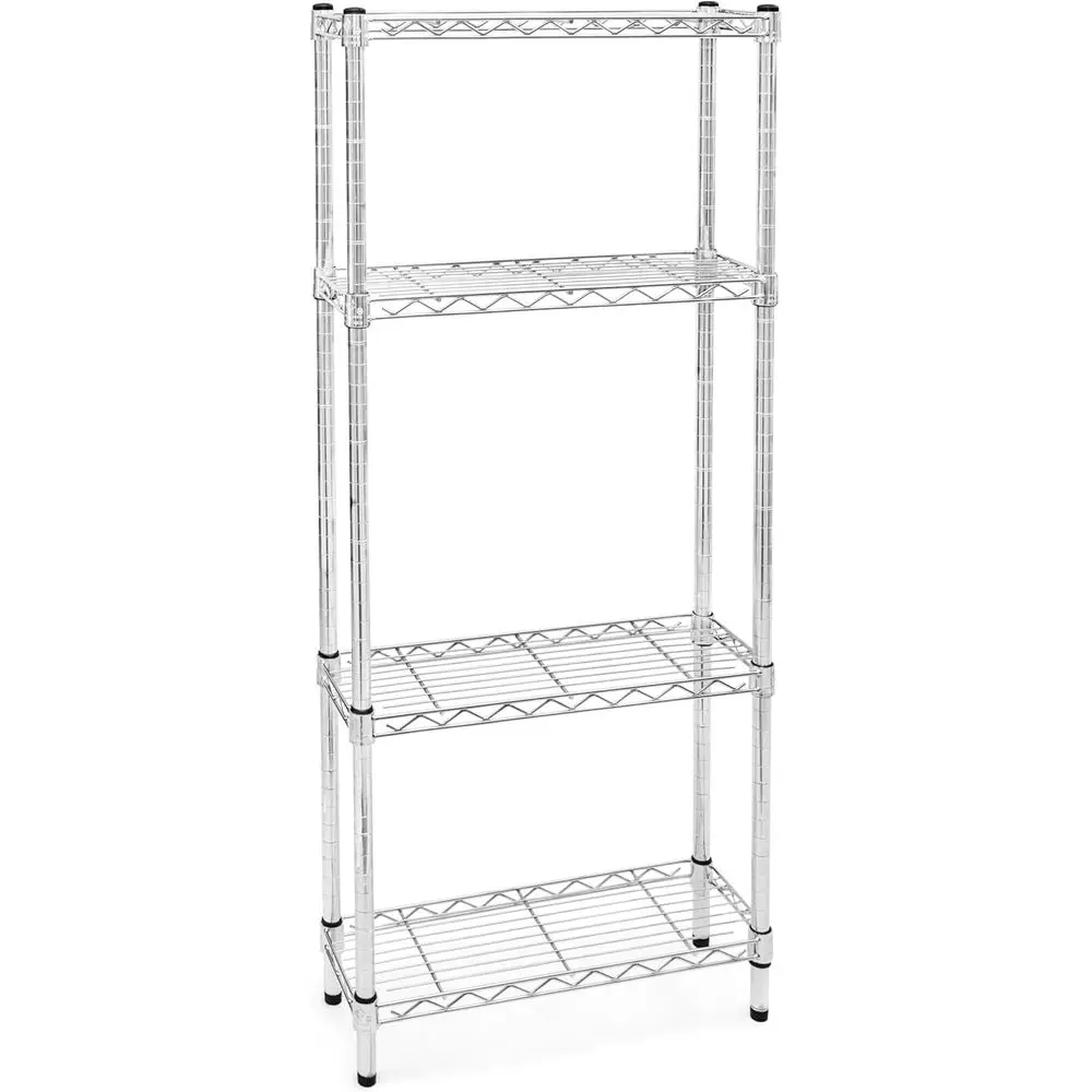 

8 Deep 24 Wide 72 High 4-Tier Chrome Wire Shelving, 800lbs Capacity per Shelf