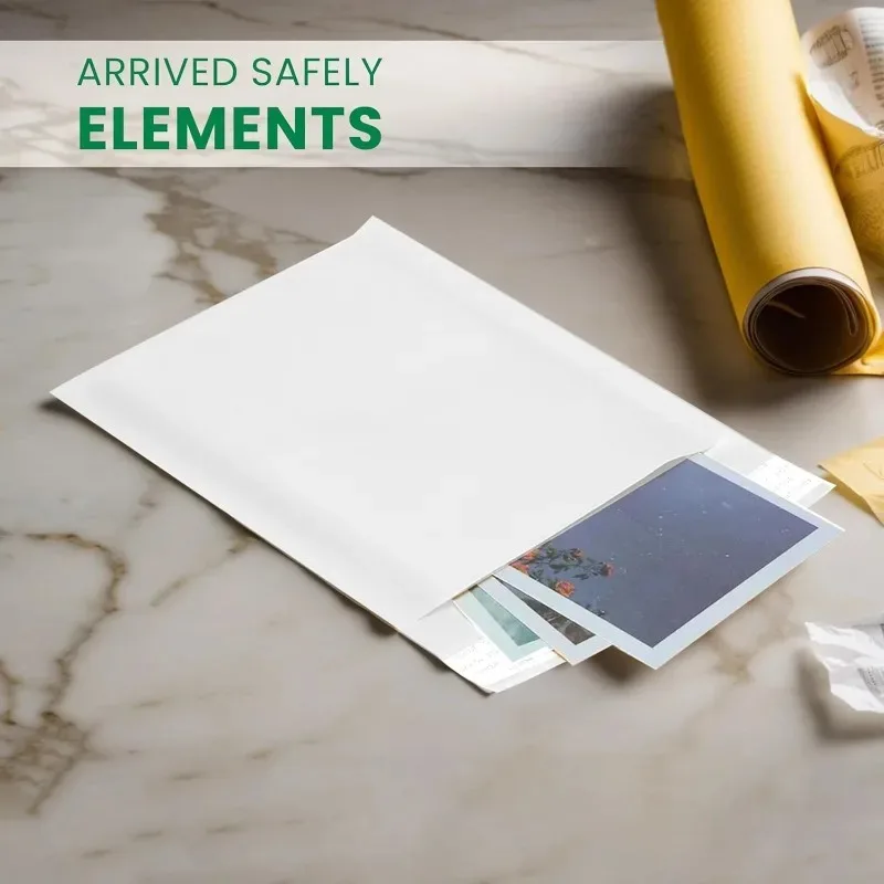 10-50PCS White/Yellow Kraft Bubble Film Mailing Envelope Bag Customizing Lightweight Shipping Protection Bubble Padded Envelopes