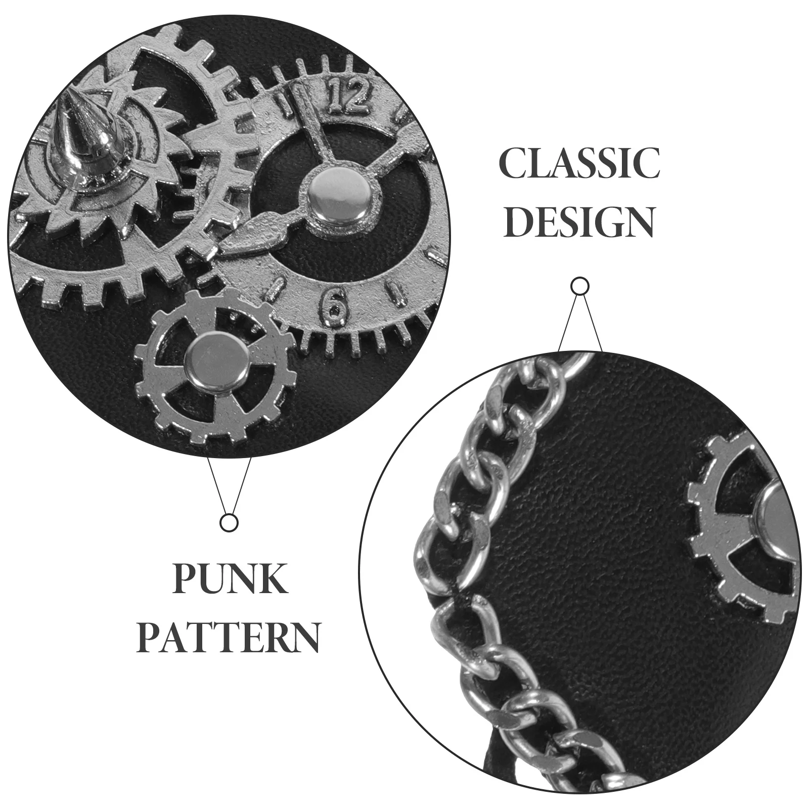 Single Eye Patch Retro Punk Style Lightweight Breathable Eye Cover For Halloween Party Cosplay Masquerade Adult Costume