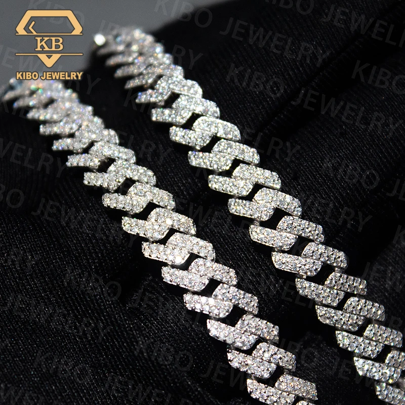 

Hip Hop iced out jewelry mens 10K Solid Gold Lab Diamond Jewelry Hip Hop Cuban Link Chain Bracelet