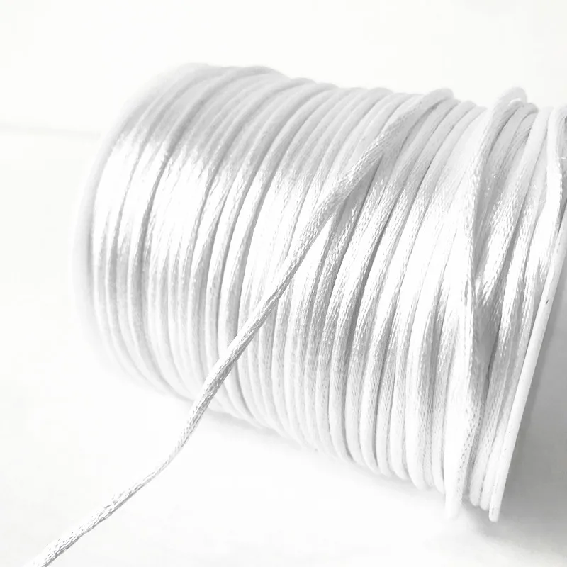 28 colors 2mmX100m/roll Strong Braided Macrame Silk Satin Nylon Cord Rope DIY Making Findings Beading Thread Wire 2mm