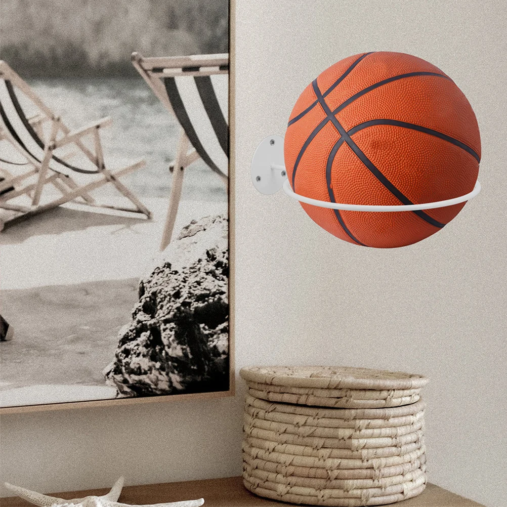 4 supporti per palloni da calcio per basket con montaggio a parete, durevoli, per riporre sport, per pallavolo, palloni da rugby, supporto per palline