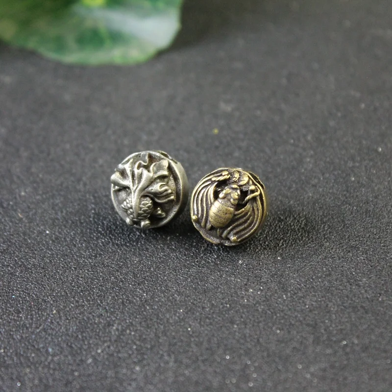 

Двухсторонний дизайн, золотая рыбка, летучая мышь, зеркальная бусина, латунный нож, Паракорд, бусина, счастливое искусство, аксессуары для рукоделия, очарование