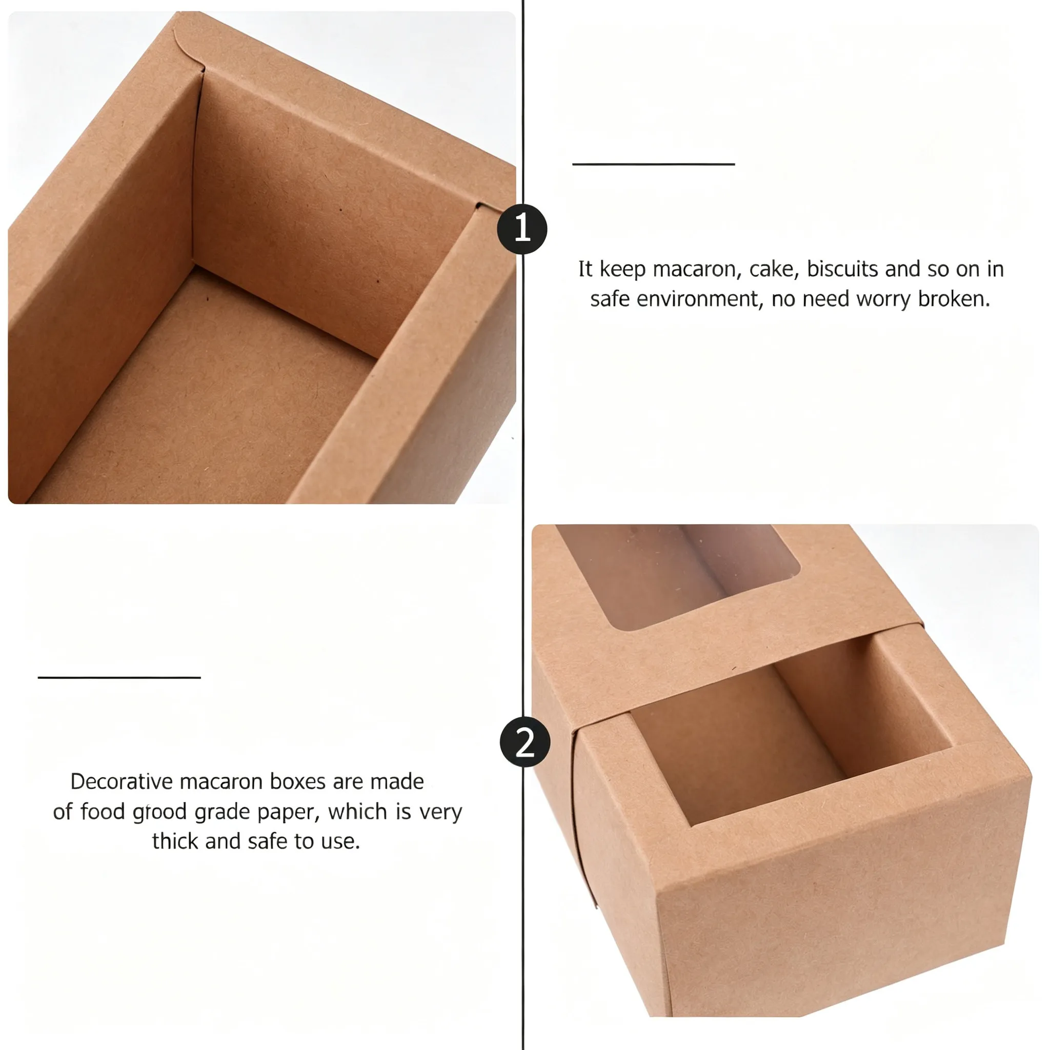 Macaron Packaging Boxes 10 Pack Clear Window Food Grade Paper Cookie Cupcake Containers Heavy Duty Small