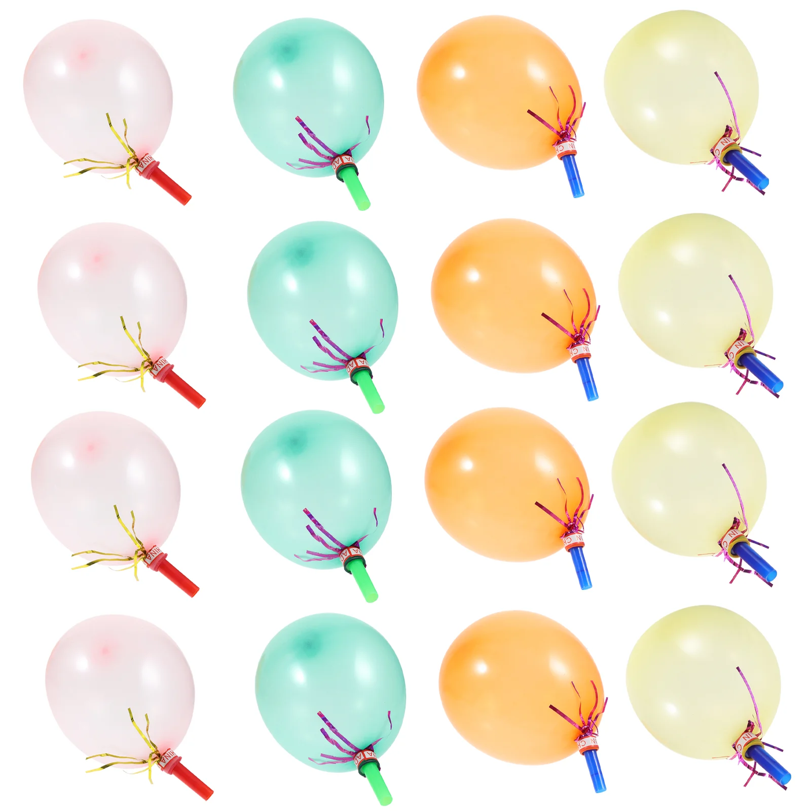 

100 Pcs Musical Blow Outs Metallic Balloons Party Whistles Noisemaker Kids Blowouts