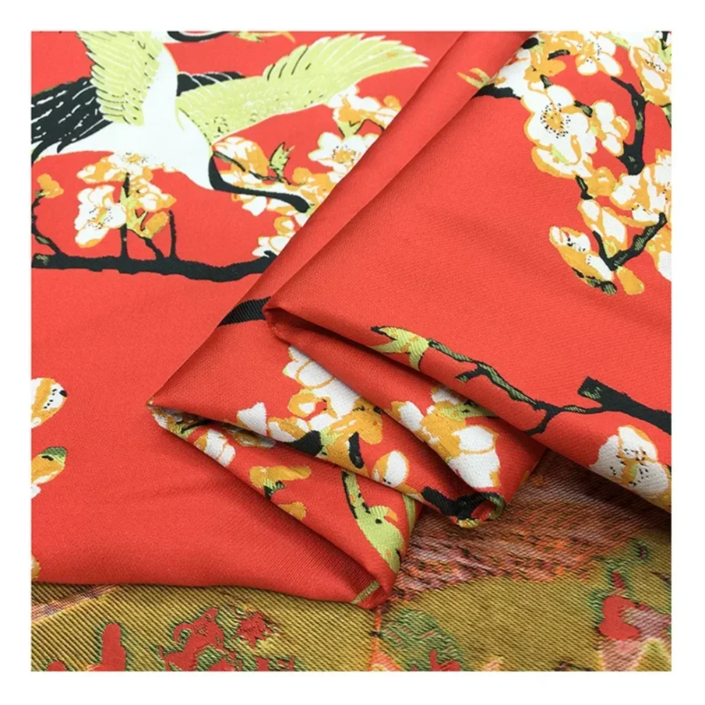 

Жаккардовая парчовая ткань, весна-осень-зима, платье с рисунком журавля в китайском стиле, хлопковая куртка, ткань Cheongsam по метрам