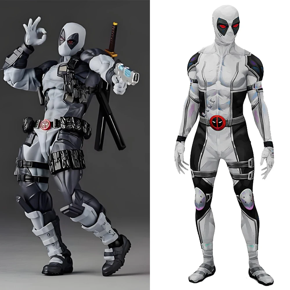 

Deadpool Cosplay Gray Version Marvel Rivals Costume Superhero Spandex Wade Winston Wilson Halloween Costume Bodysuit Costume