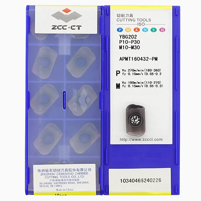 

ZCC.CT APMT160432-PM YBG202 APMT160432-PM APMT160432 CNC carbide inserts For Steel, Stainless steel P10-P30 M10-M30 10PCS/BOX