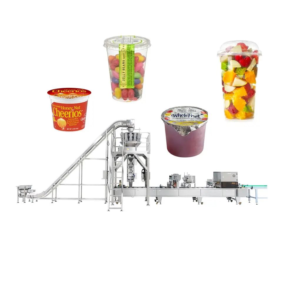 Automatic Weighing & Filling Machine for Plastic Cups, Compatible with Mixed Nuts, Candy, Popcorn and Dried Fruits