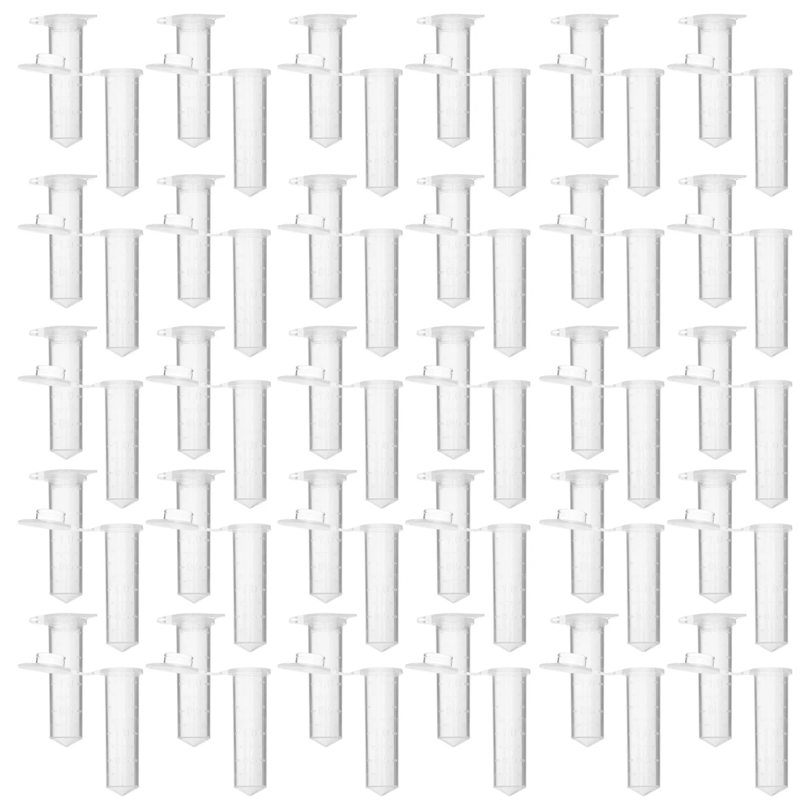 

500 Pcs Tube Plastic with Caps Science Tubes Graduated Test Sample Small Lids up