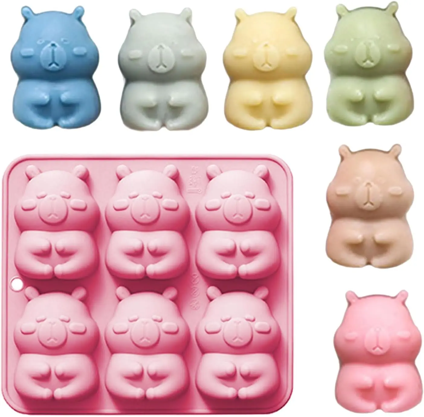 

6 Cavity Capybaras Food Grade Silicone Mousses Cake Mold Flexible Chocolate Silicone Mold Baking Tools Dessert Accessory Molds