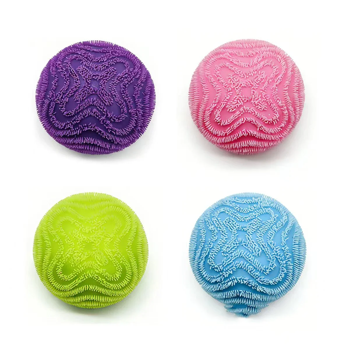 Stress Relief Slow Rising Burr Ball 8cm Burr Stress Ball Fidget Toys Wonder Waves Textured Design Sensory Toys for Adults Kids
