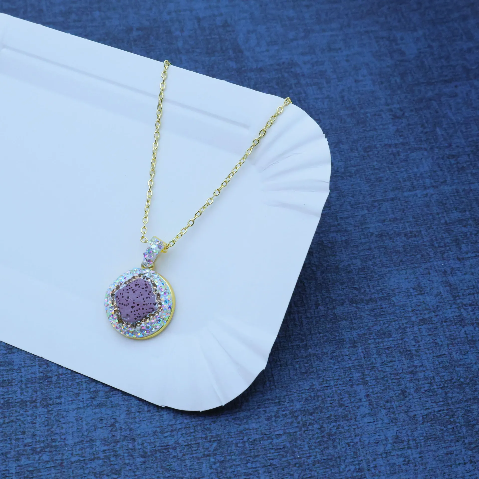 DIY accessories New popular volcanic stone square shape handmade design fashion temperament three-piece jewelry factory supply d