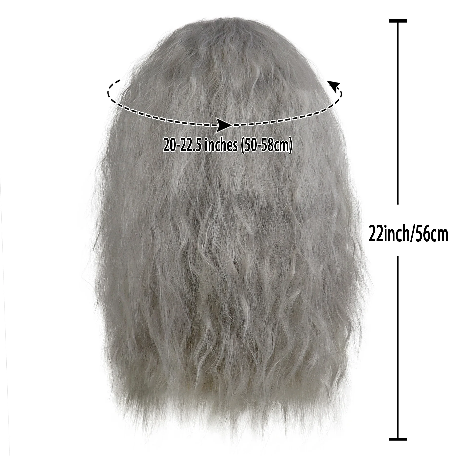 Synthetic Grey Dumbledore Wig and Beard Long Dark Gray Wizard Wigs + Beard + Magic Wand Sets Halloween Costume Accessory Adult