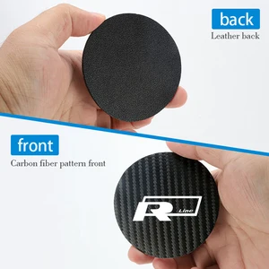Anti-Rise-Coaster Leder, Wasserbecher, Volkswagen Rline CC Beetle T-ROC Tiguan Passat Golf Polo Touareg Atlas, 2pcs 12 Hauptverkaufsfusca R -Linie - №3