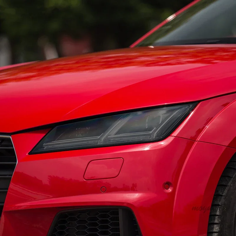 2 pçs filme do farol do carro capa transparente preto auto cura tpu adesivo para audi tt tts ttrs mk3 8s 2015 acessórios
