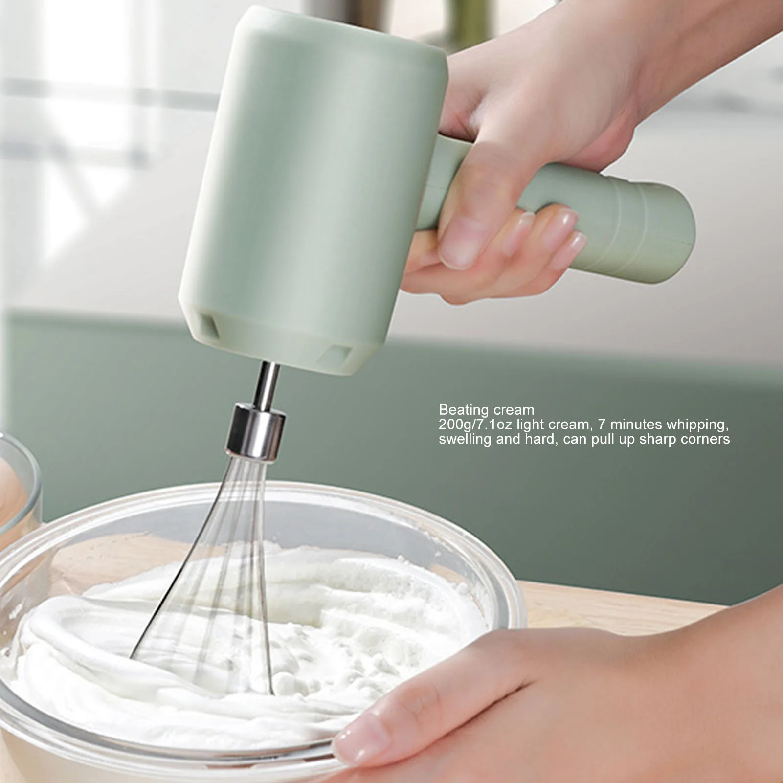 

Electric Hand Mixer Automatic USB Rechargeable Portable Cordless Handheld Mixer for Baking Cake Egg Cream Electric Hand Mixer