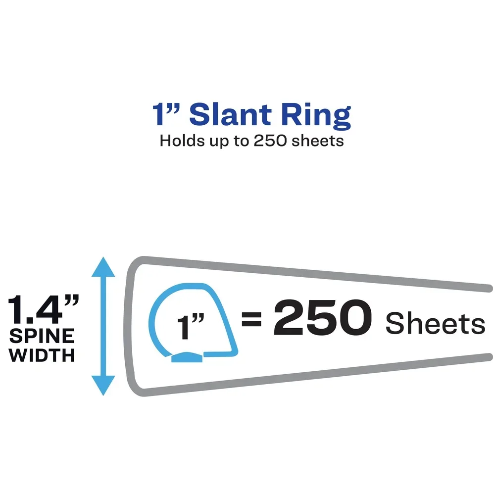 Heavy Duty View Binder One Touch Slant Ring 1 Inch 250 Sheets DuraEdge Technology Archival Safe Linen Texture