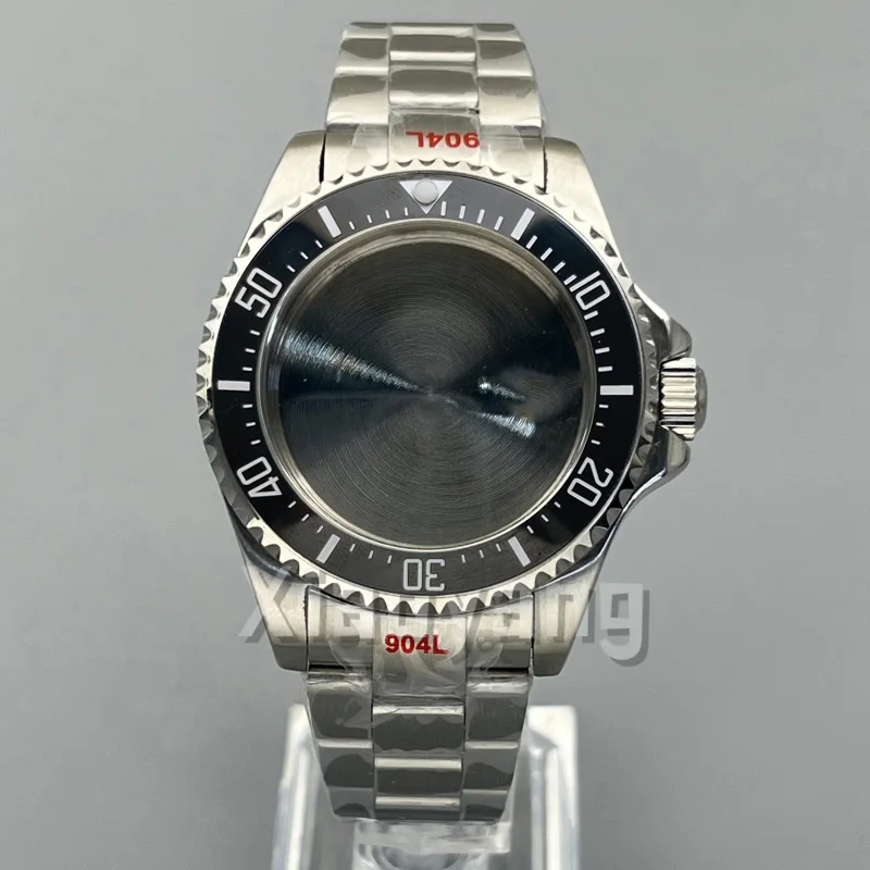 

10ATM Diver 43mmSilver SUB Watch Case SapphireGlass Fit NH34NH35NH36 NH38 ETA2824 PT5000 Miyota8215 Steel Bracelet Rotated Bezel