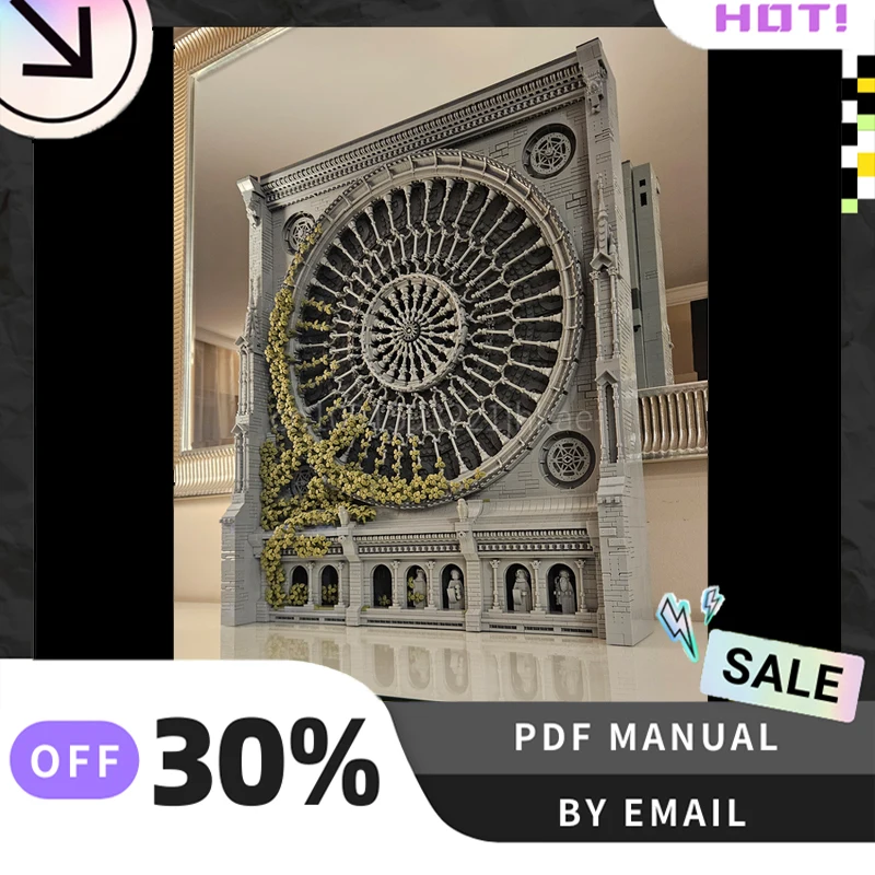 [5745PCS] Customized MOC Gothic Cathedral Facade Creative Building Blocks Set STEM Educational Toys Construction Model Kit Gifts