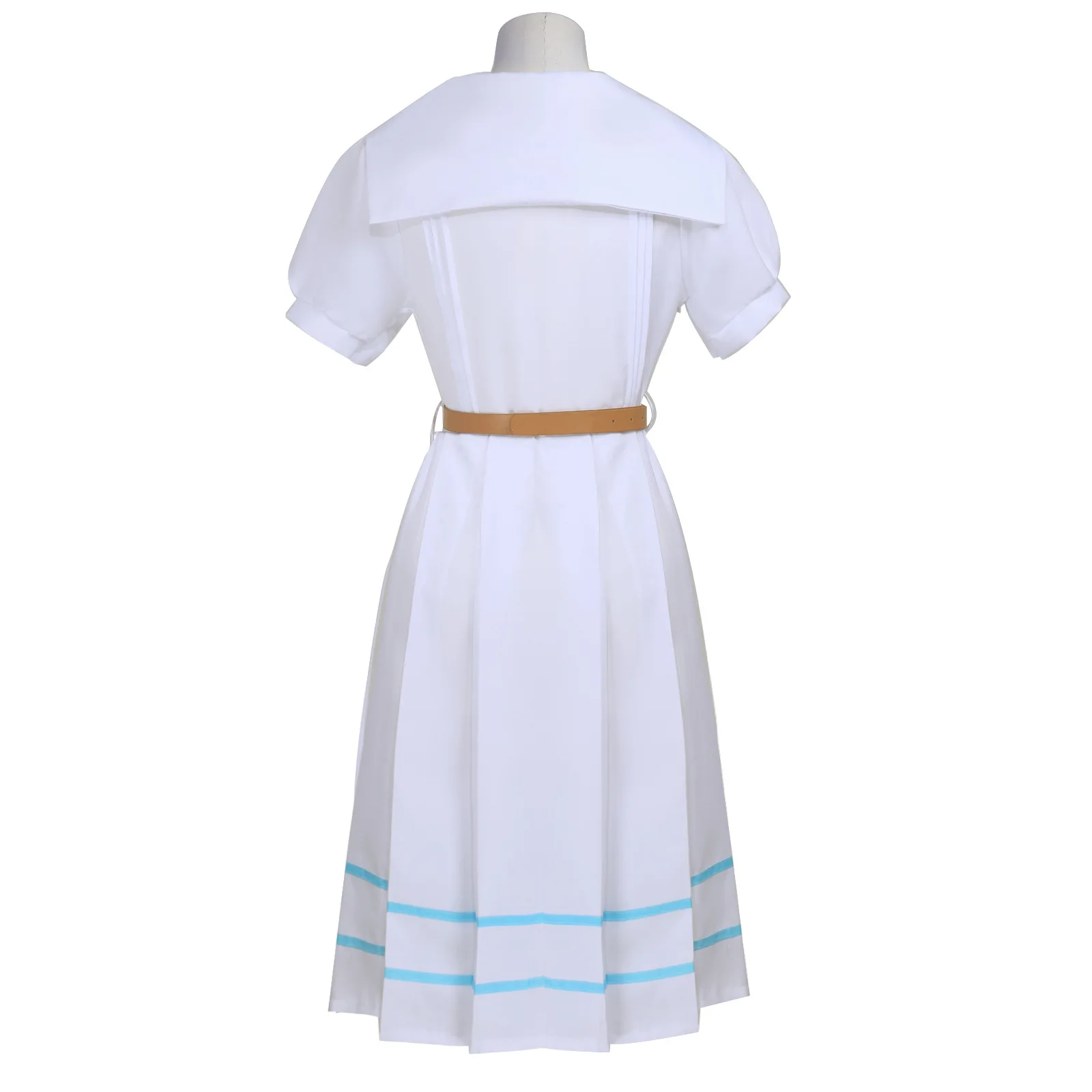 Women Haru Rabbit Short Sleeve Dress with Headwear Socks Anime Beastars Cosplay Costume White Sailor Uniform Halloween Carnival view 5
