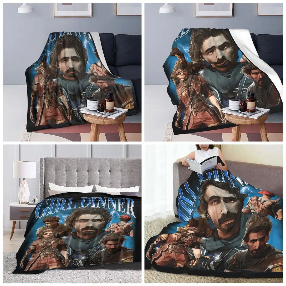 Girl Dinner Gustave Clair Obscur Expedition 33 Blanket Soft Warm Flannel Throw Blanket Bedding for Bed Travel Home Couch