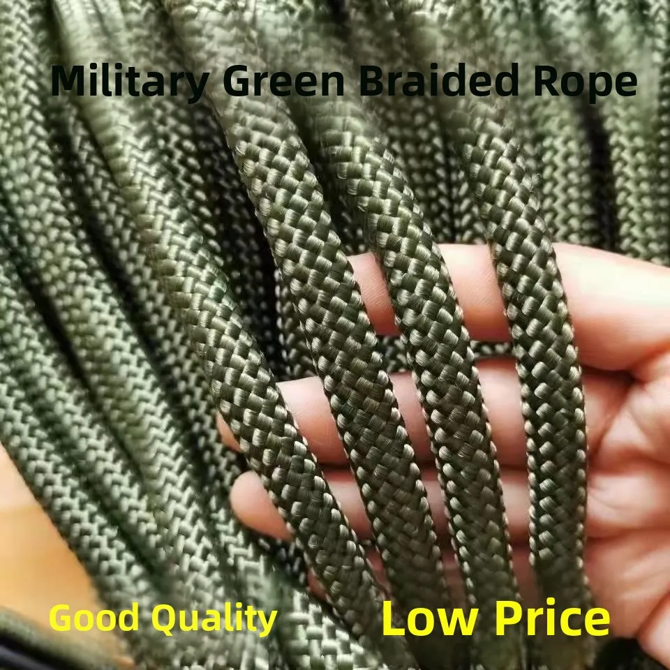 

Moss een Wear-resistant Nylon Rope Woven Rope Tarpaulin Advertising Pull Binding Rope Military een Color Home Fabric