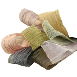 5yard/lot 25-40mm pleated snow yarn new ribbon hair accessory bow diy handmade material ornament on the head ribbon diy T-055