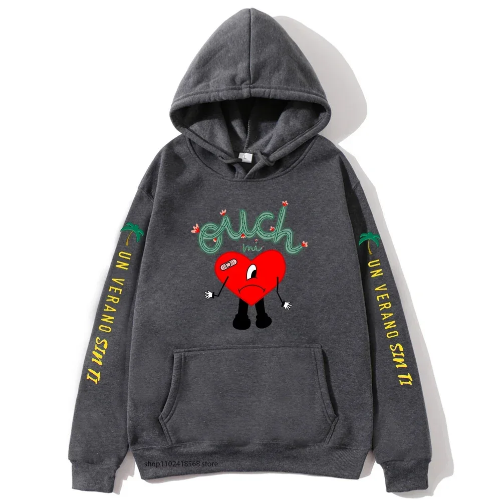 Kawaii باد الأرنب-Un Verano Sin Ti هوديس المرأة موضة عادية الكرتون طباعة البلوز كم طويل سوداديرا كنزة بمقاس كبير