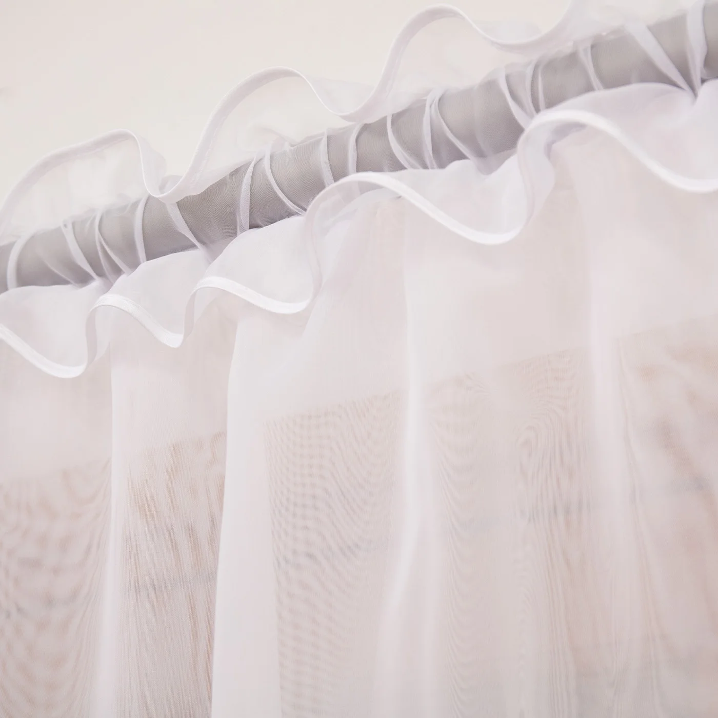2PCS White Lace Beaded Tassel Cafe Valance Curtains, Light Filter Sheer Drapes For Kitchen Window Sweet Housewarming Gift view 5